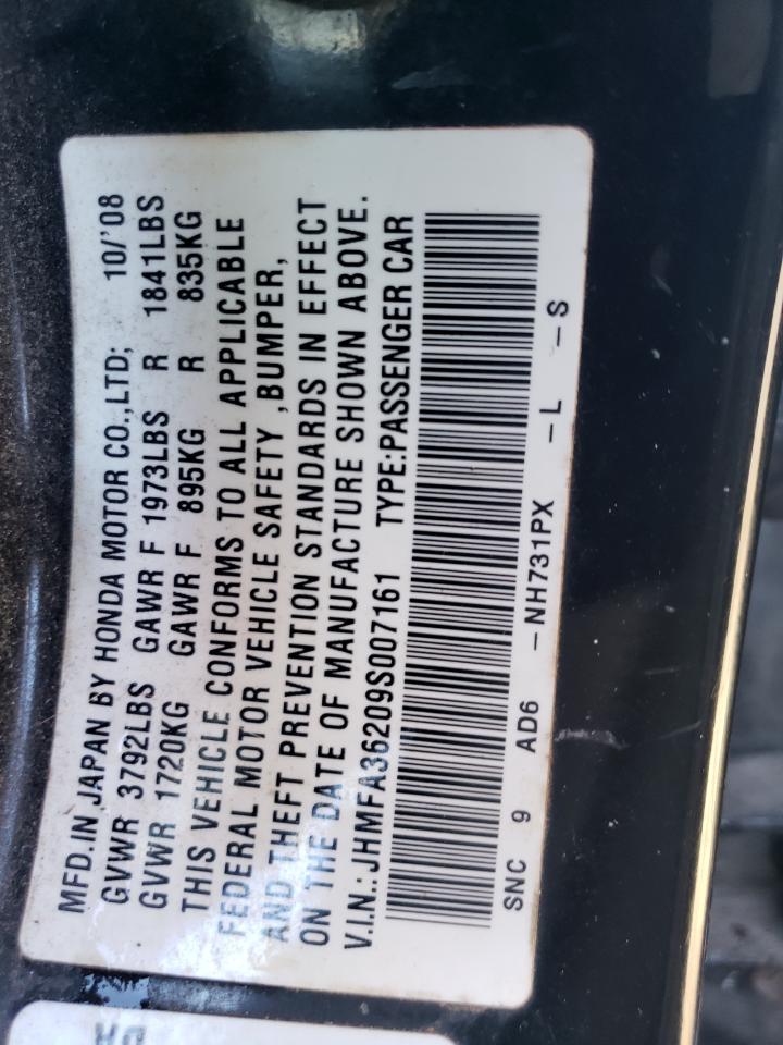 JHMFA36209S007161 2009 Honda Civic Hybrid