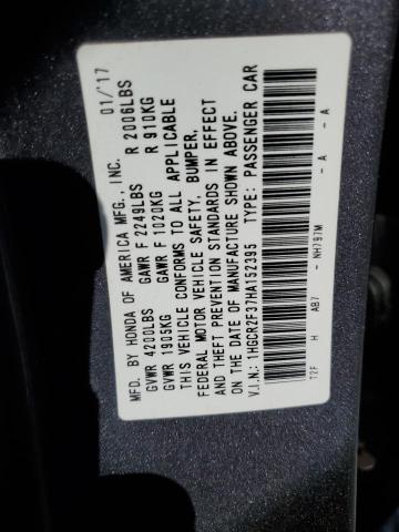 2017 HONDA ACCORD LX 1HGCR2F37HA152395
