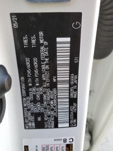 2021 TOYOTA 4RUNNER NI JTEJU5JRXM5943889