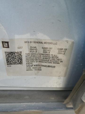 2017 CHEVROLET BOLT EV PR - 1G1FX6S07H4189510