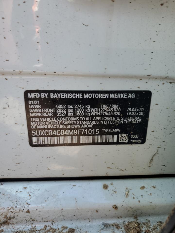 5UXCR4C04M9F71015 2021 BMW X5 Sdrive 40I