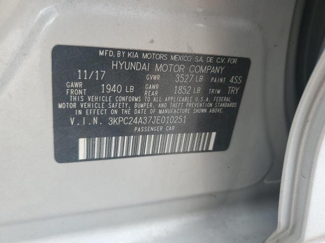 2018 Hyundai Accent Se VIN: 3KPC24A37JE010251 Lot: 44837924