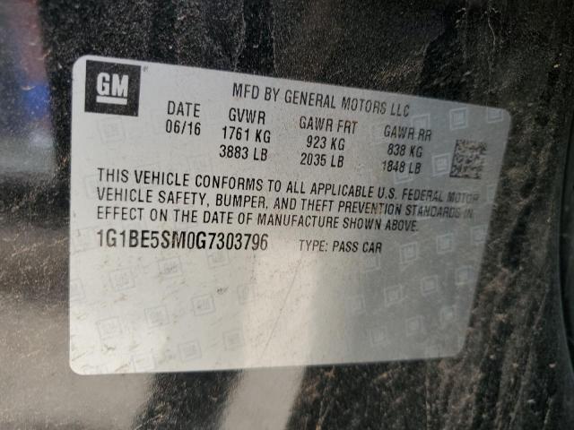 2016 CHEVROLET CRUZE LT 1G1BE5SM0G7303796