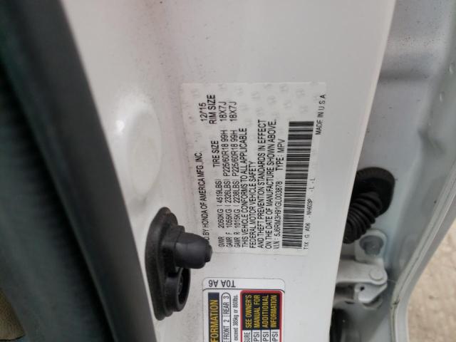 2016 HONDA CR-V TOURI 5J6RM3H91GL003878