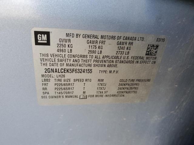 2015 CHEVROLET EQUINOX LT 2GNALCEK5F6324155