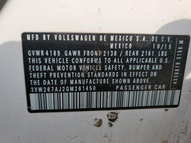 2016 VOLKSWAGEN JETTA S 3VW267AJ2GM261450