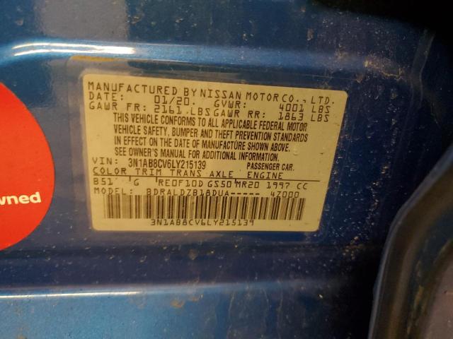 2020 Nissan Sentra Sv VIN: 3N1AB8CV6LY215139 Lot: 42243594