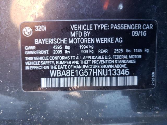 2017 BMW 320I WBA8E1G57HNU13346