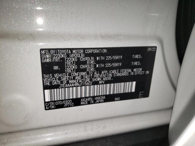2022 TOYOTA VENZA JTEAAAAH8NJ115602