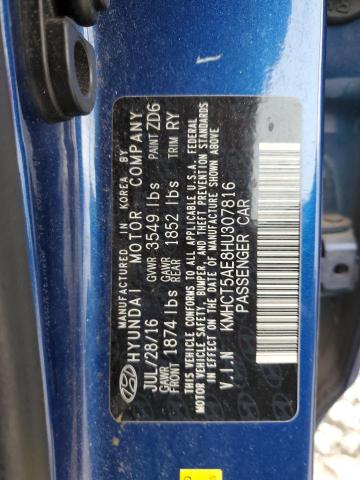 2017 HYUNDAI ACCENT SE KMHCT5AE8HU307816