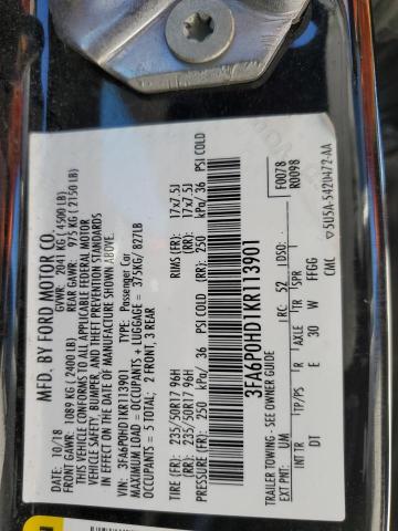 2019 FORD FUSION SE 3FA6P0HD1KR113901