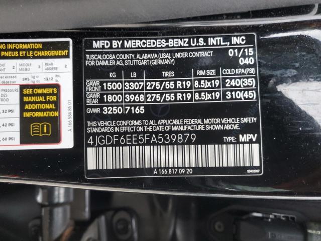 VIN 4JGDF6EE5FA539879 2015 Mercedes-Benz GL-Class, ... no.13