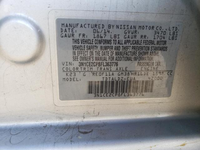 2015 NISSAN VERSA NOTE 3N1CE2CP8FL363776