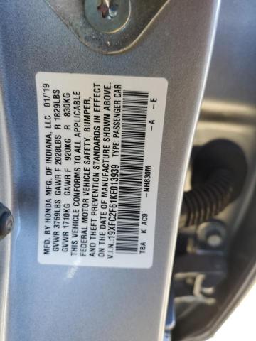 2019 HONDA CIVIC LX - 19XFC2F61KE013939