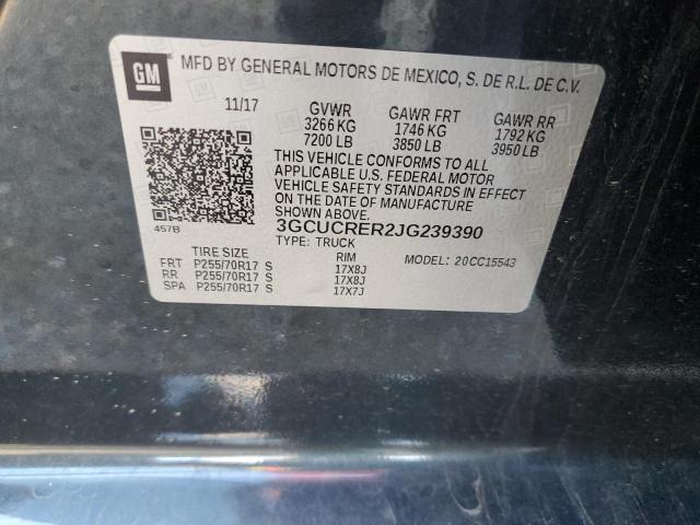2018 CHEVROLET SILVERADO - 3GCUCRER2JG239390