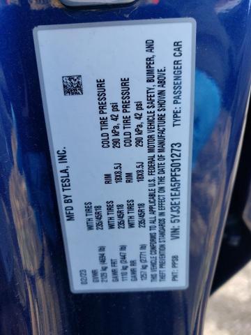 2023 TESLA MODEL 3 5YJ3E1EA5PF501273