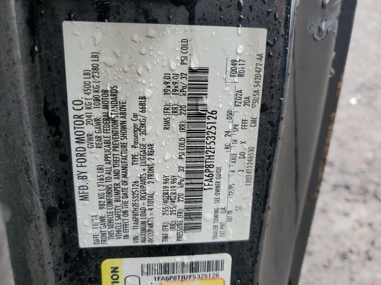 1FA6P8TH2F5325126 2015 Ford Mustang