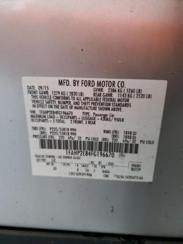 2015 FORD TAURUS SEL 1FAHP2E84FG196670