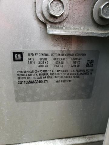 2016 CHEVROLET IMPALA LT 2G1105SA6G9164174