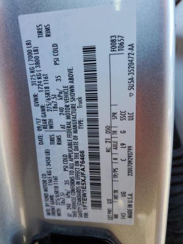 2018 Ford F150 Supercrew VIN: 1FTEW1E5XJFA76466 Lot: 41678194