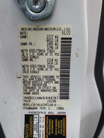 2022 NISSAN FRONTIER S 1N6ED1CLXNN644697