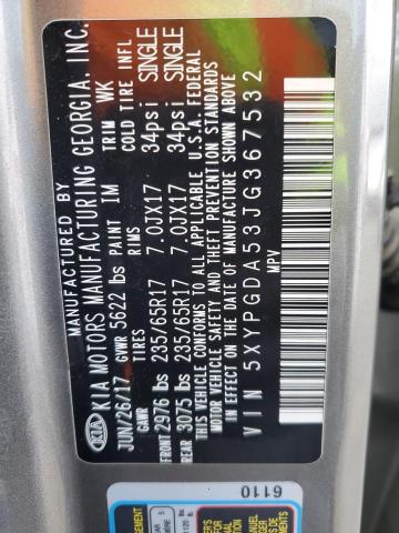 2018 KIA SORENTO 5XYPGDA53JG367532