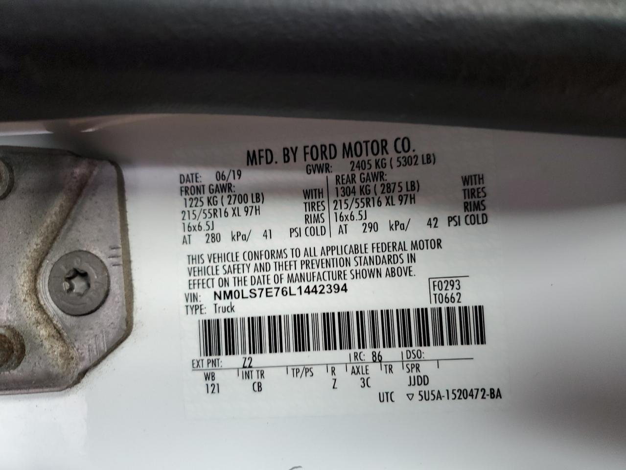 NM0LS7E76L1442394 2020 Ford Transit Connect Xl