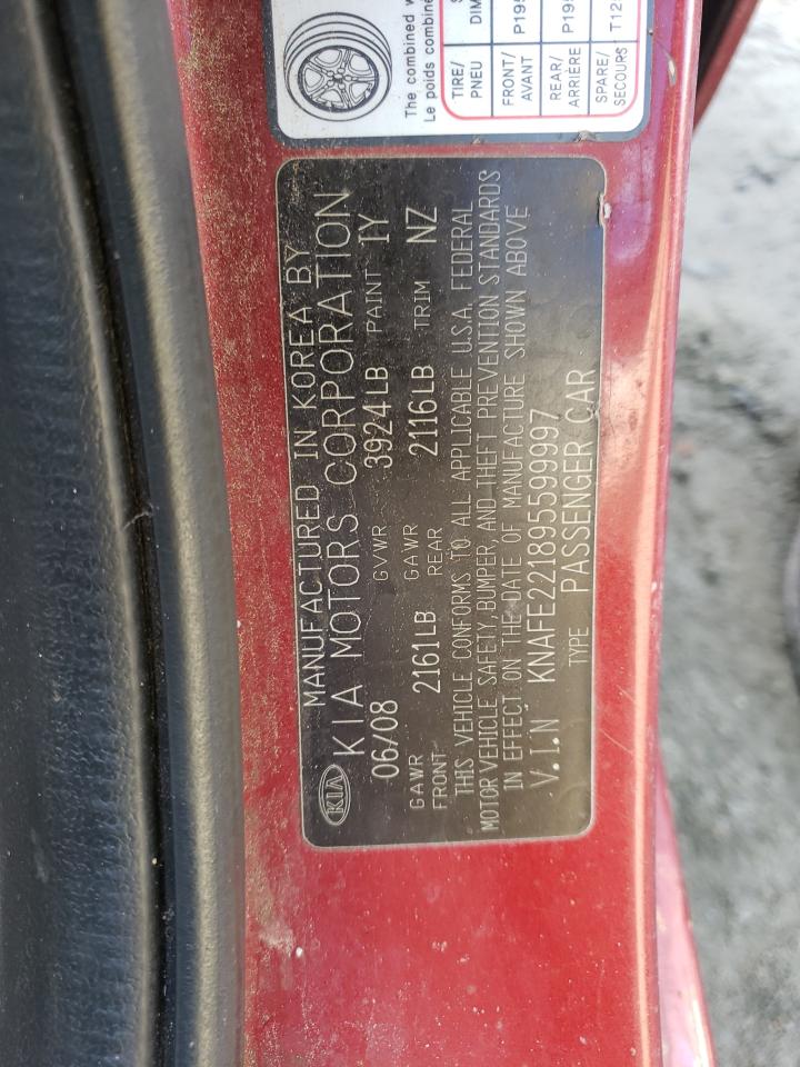 KNAFE221895599997 2009 Kia Spectra Ex