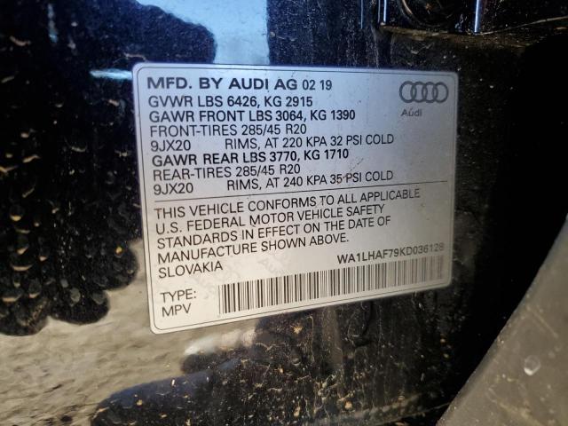 VIN WA1LHAF79KD036128 2019 Audi Q7, Premium Plus no.12