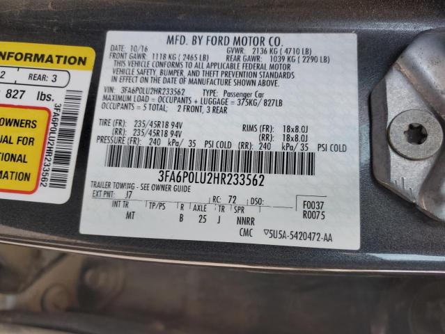 3FA6P0LU2HR233562 2017 FORD FUSION - Image 12