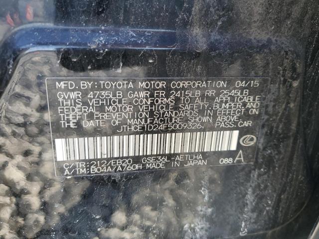 2015 LEXUS IS 350 JTHCE1D24F5009326