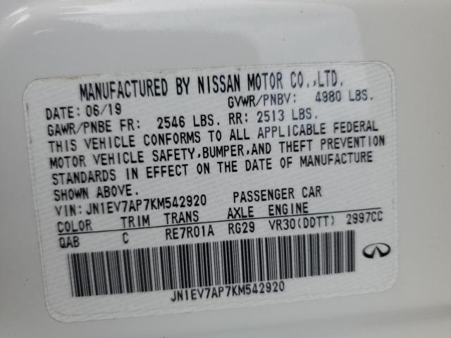 2019 INFINITI Q50 LUXE JN1EV7AP7KM542920