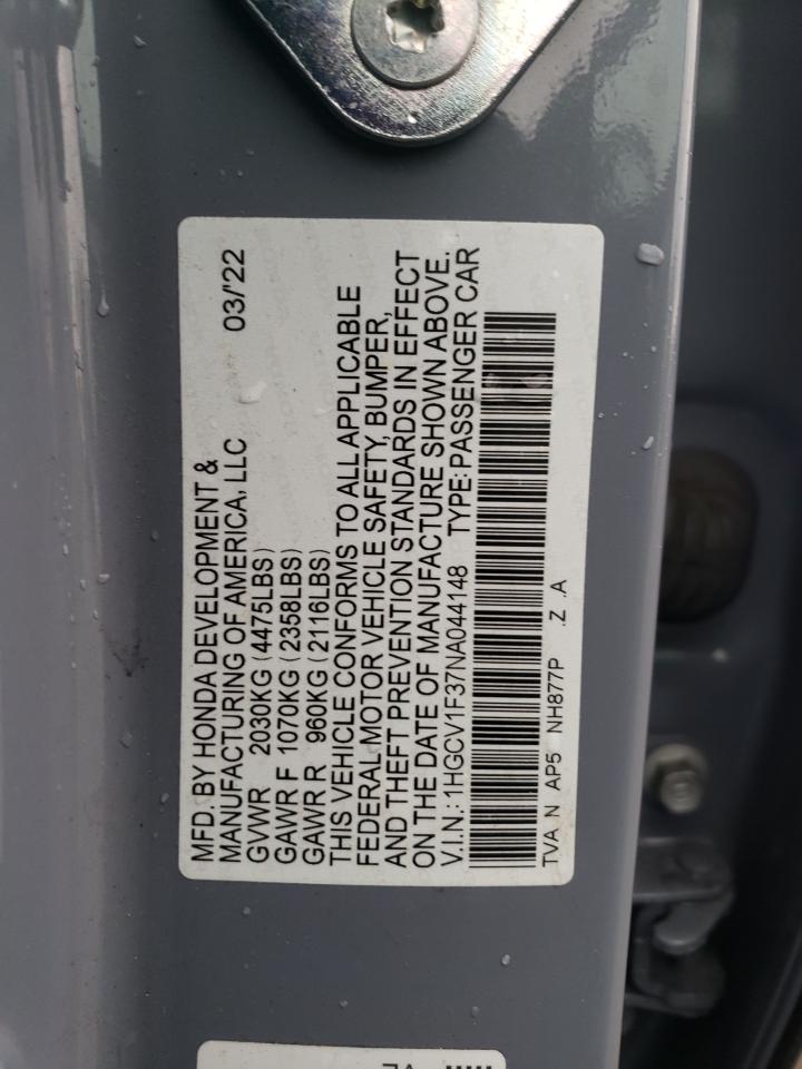 1HGCV1F37NA044148 2022 Honda Accord Sport