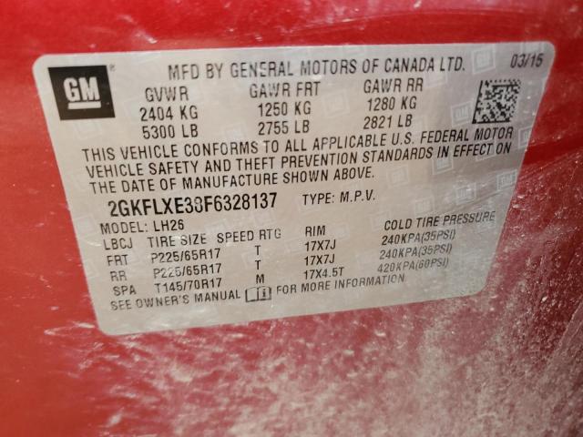 2015 GMC Terrain Slt VIN: 2GKFLXE38F6328137 Lot: 44330704