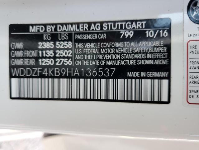 WDDZF4KB9HA136537 2017 MERCEDES-BENZ E-CLASS, photo no. 13