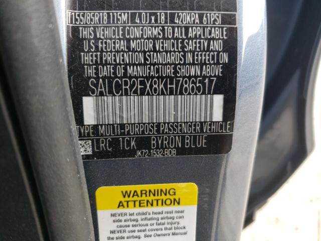2019 LAND ROVER DISCOVERY SALCR2FX8KH786517