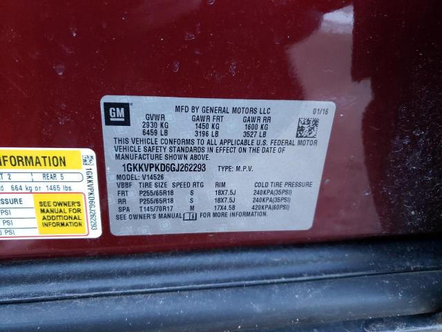 2016 GMC ACADIA SLE 1GKKVPKD6GJ262293