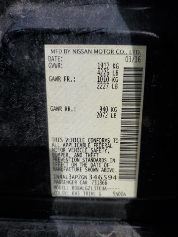 2016 NISSAN ALTIMA 2.5 - 1N4AL3AP2GN346594
