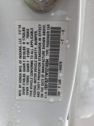 2015 HONDA CIVIC SE 19XFB2F79FE216594