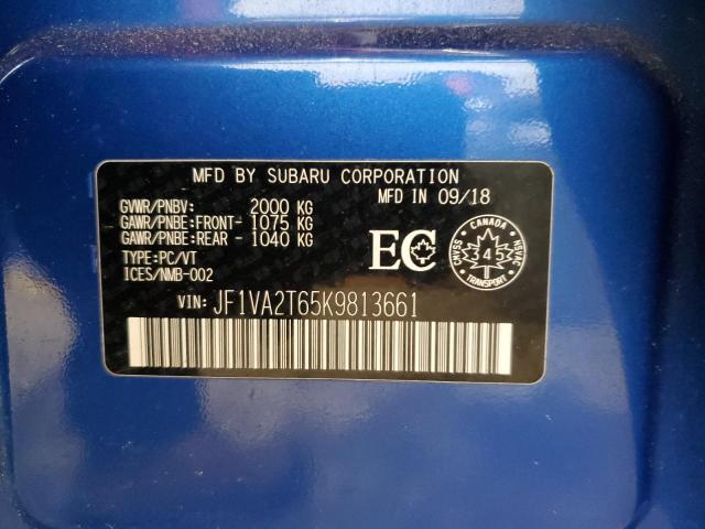 2019 SUBARU WRX STI LI JF1VA2T65K9813661