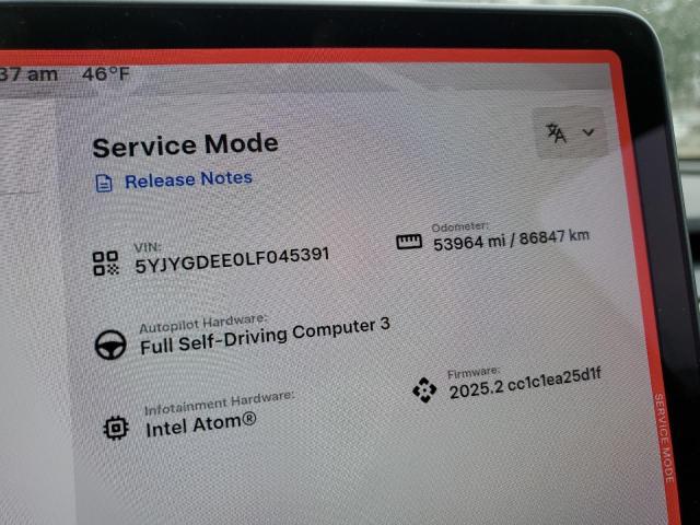 2020 TESLA MODEL Y - 5YJYGDEE0LF045391