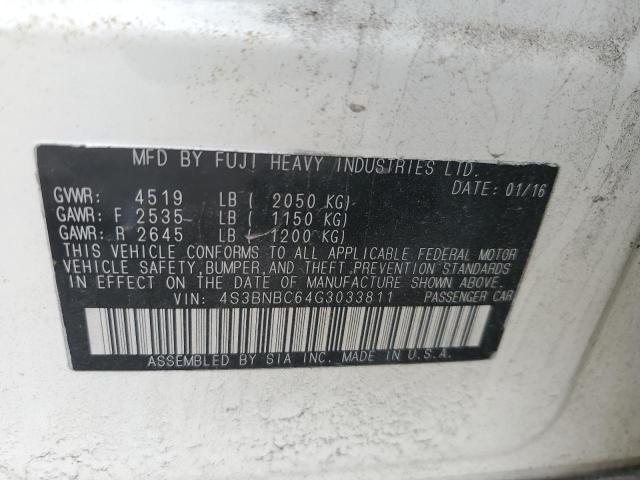 2016 SUBARU LEGACY 2.5 - 4S3BNBC64G3033811