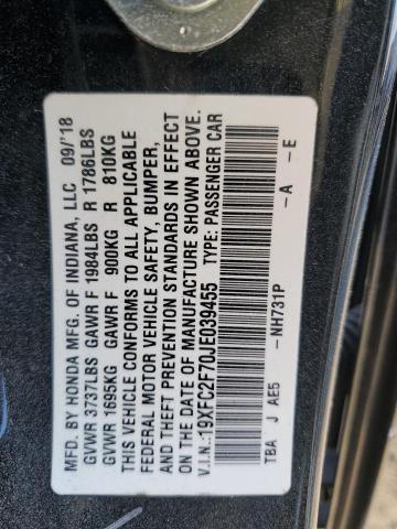 2018 HONDA CIVIC EX #3303919694