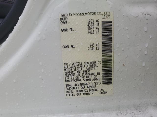 2021 NISSAN ALTIMA SR - 1N4BL4CV4MN421927