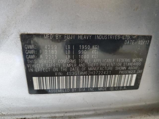 2017 SUBARU IMPREZA SP 4S3GTAM62H3722431