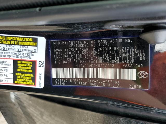 2023 TOYOTA CAMRY SE N 4T1G11AK4PU117113