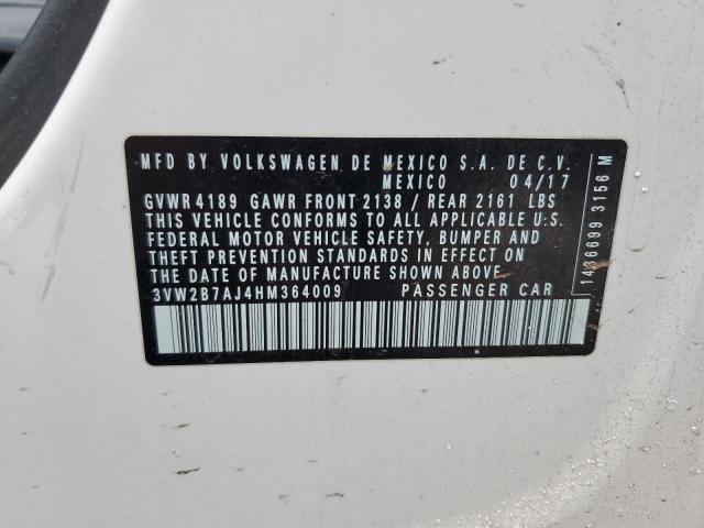 2017 VOLKSWAGEN JETTA S - 3VW2B7AJ4HM364009
