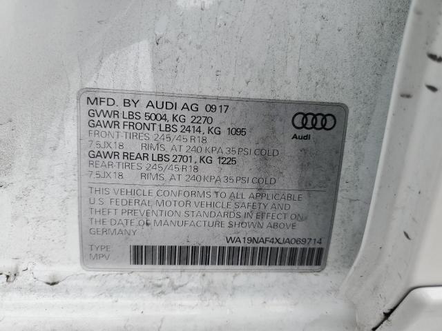 2018 AUDI A4 QUATTRO WA19NAF4XJA069714
