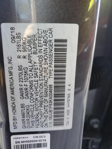 2019 ACURA TLX TECHNO 19UUB1F63KA004698