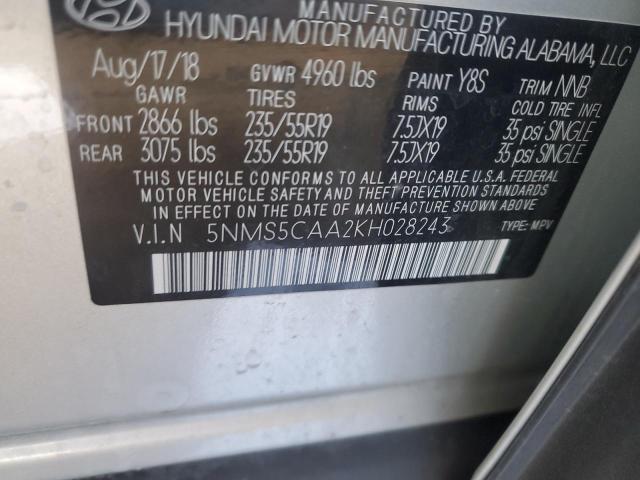 2019 HYUNDAI SANTA FE L - 5NMS5CAA2KH028243